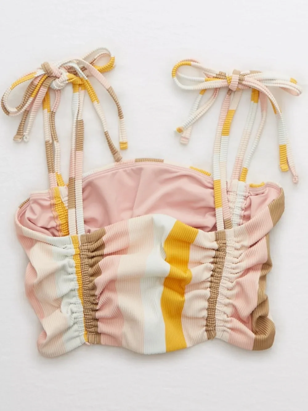 Aerie Ribbed Longline Bandeau Bikini Top + Bottoms